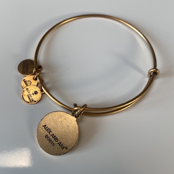 Alex & Ani "J" Initial Expandable Wire Bangle Bracelet, 2.5" - Picture 3 of 3